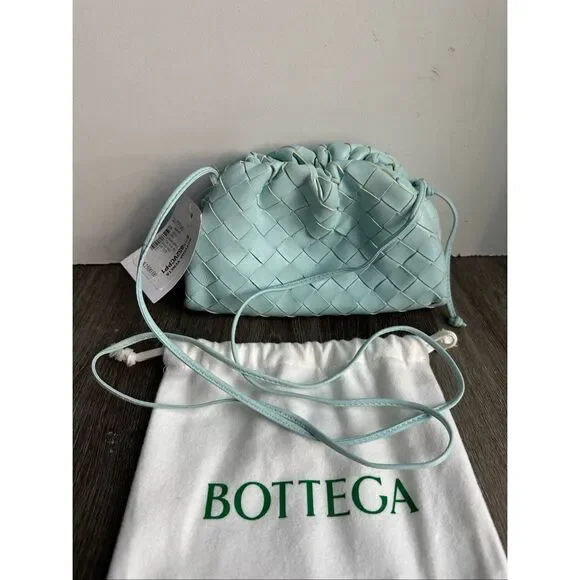 BOTTEGA VENETA Mini Pouch Intrecciato Crossbody Bag In Pale Blue $2500 - Picture 6 of 16